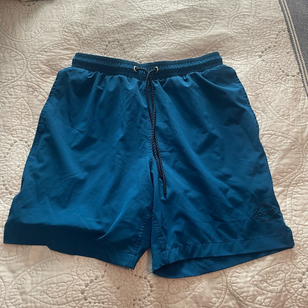 Jockey Teal Elastic Waist Running Shorts